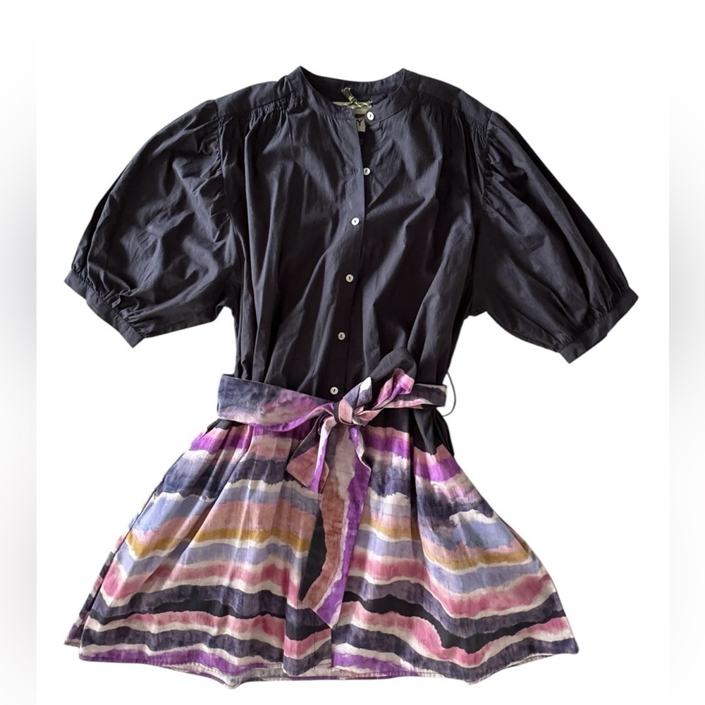 CHUFY Kissa 3/4 Sleeve Mini Dress Kaia Navy Print NWT - Picture 7 of 12